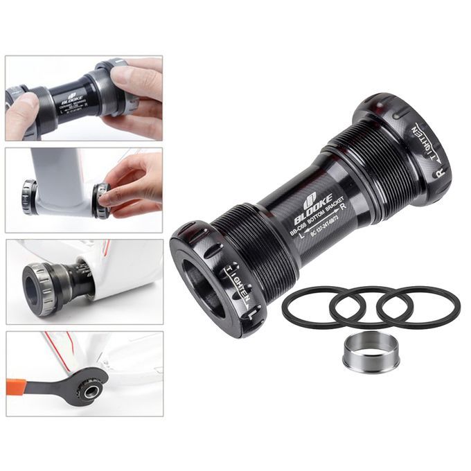 Bike Bottom Bracket Thread MTB Road Bicycle 22/24mm Screw In BB Black