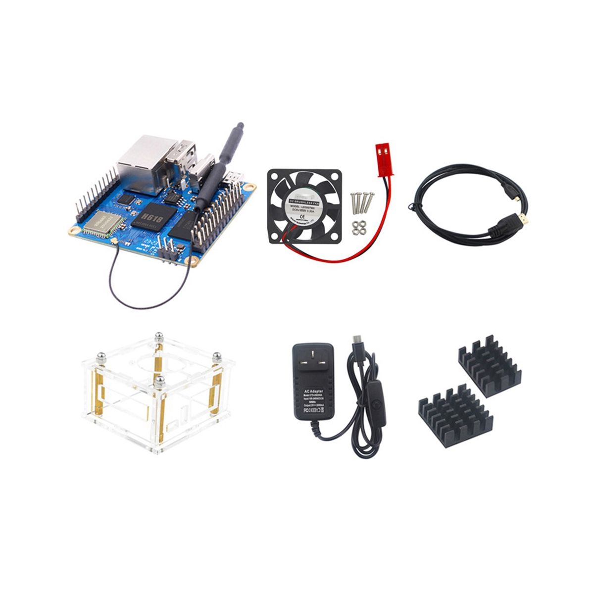 For Zero 3 Development Board 4GB RAM H618 WiFi5+BT 5.0 Gigabit LAN for Android 12 Debian12 Ubuntu22.04 UK Plug