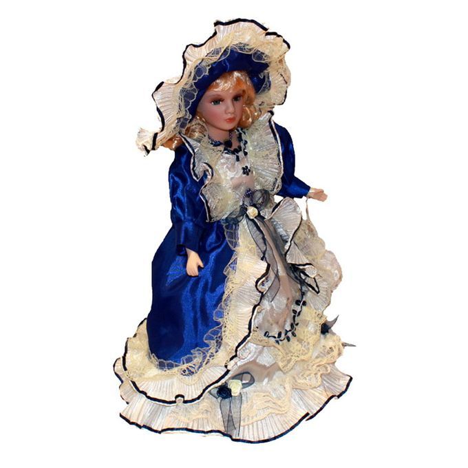 40cm Victorian Style Ceramic Dolls Statue Porcelana Girl Figurine