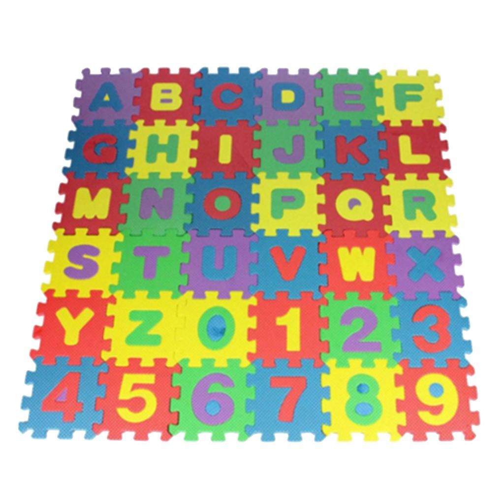 Lots 36 Baby Colorful Foam Mat Alphabet And Number Mat Interlocking