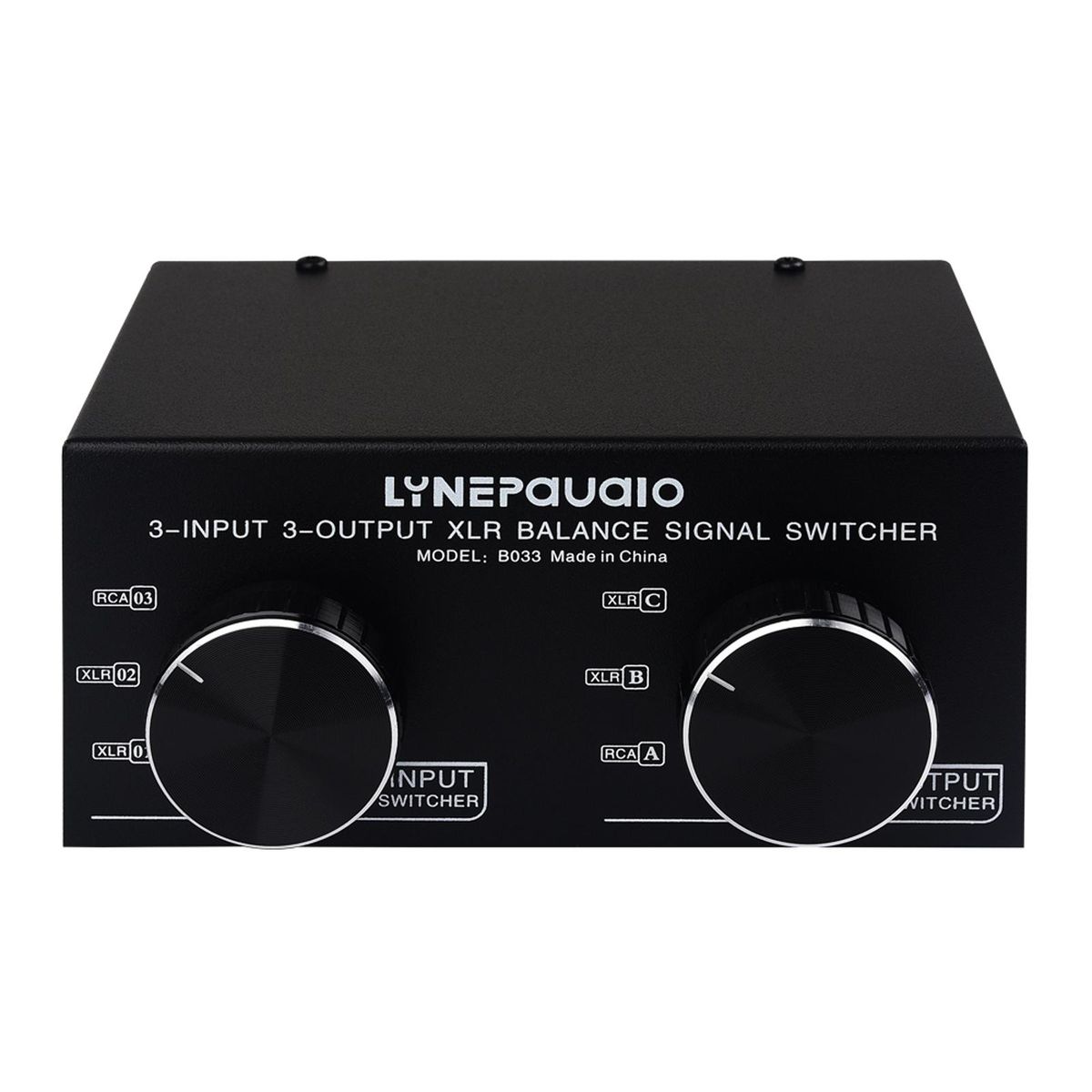 3 Input to 3 Output Fully Balanced XLR Signal Passive Stereo Selector Switch Switcher / Balanced XLR to Unbalanced RCA Audio Converter / No Loss Switching / No External Power Supply