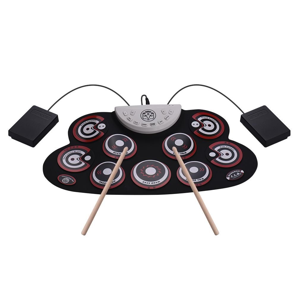 Portable Silicone Drum Pad Electronic Roll Up Drum Set