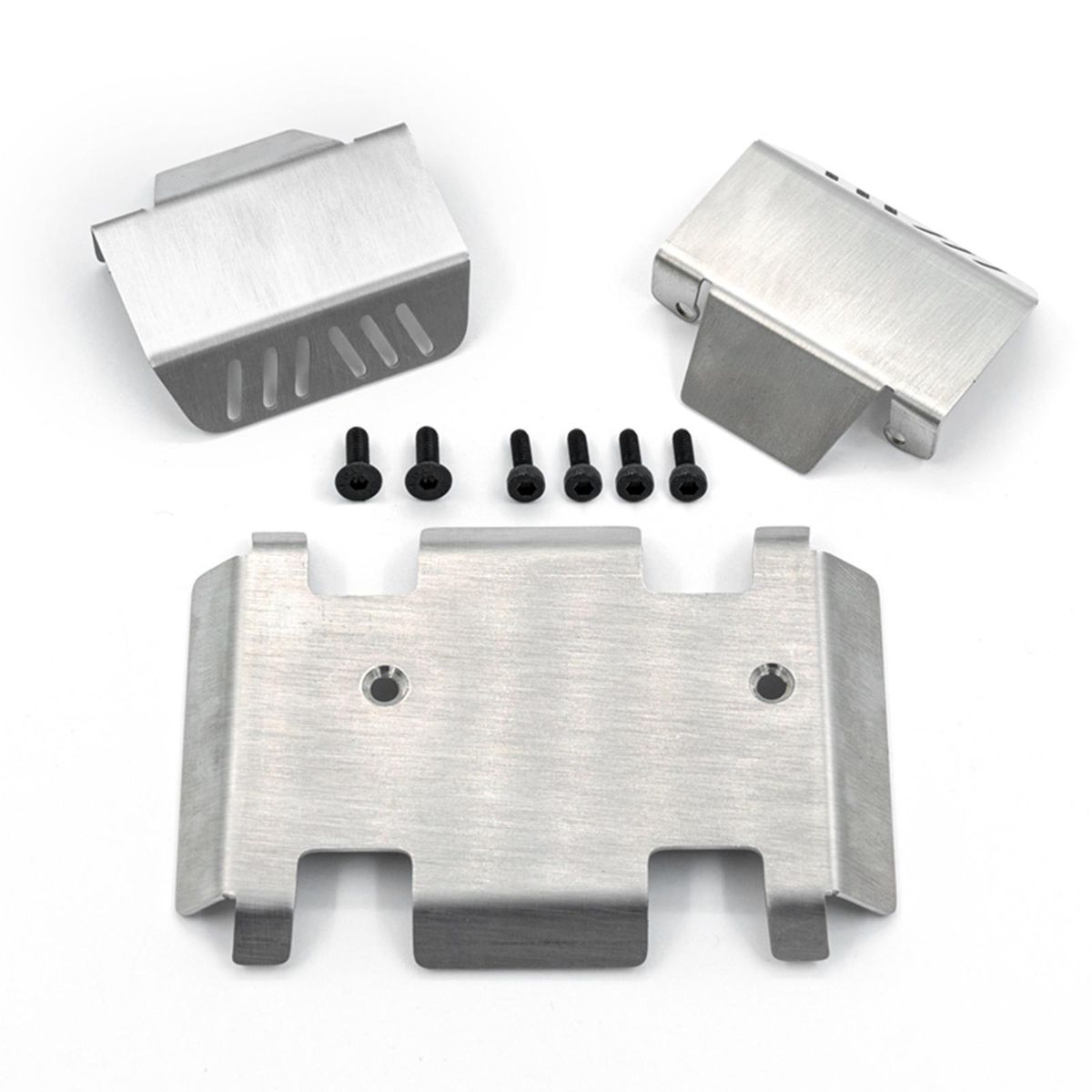 Stainless Steel Skid Protection Plate Chassis Armor Replacements for 1/10 RGT EX86190 LC76 RC Car