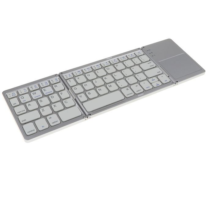 Portable Wireless Folding Keyboard Bluetooth 30 Foldable Silver