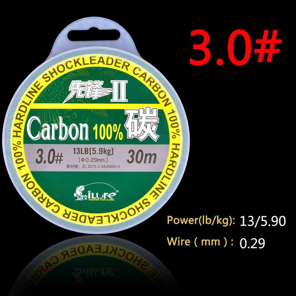 1 Piece 100% Fluorocarbon Fishing Lines 30M,TransparentCarbon Fiber Leader Line
