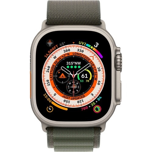 Watch Ultra Gps + Cellular, 49mm Titanium Case With Green Alpine Loop Mnhj3b/a