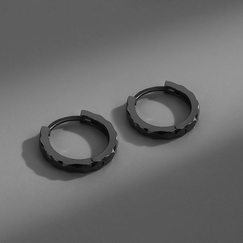 Diamond Earrings Buckle Male Trendy Jewelry Water Ripple Ear Hoop Black