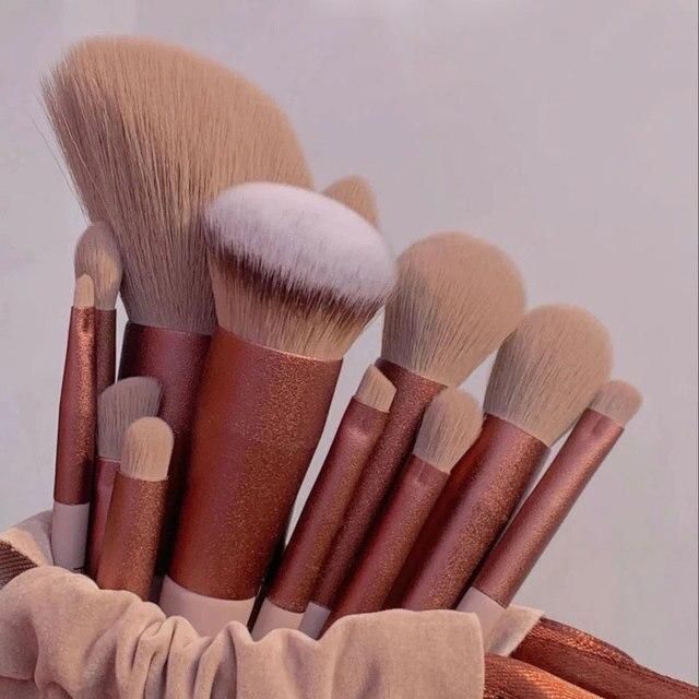 13 PCS Makeup Brush Set Women Cosmetic Powder Eye Shadow Foundation Blush Blending Beauty Make Up Tool