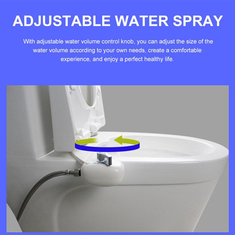 Non-Electric Bidet Toilet Seat Self-Cleaning Nozzle Adjustable Washer White 3 8 Europe Standard Connector