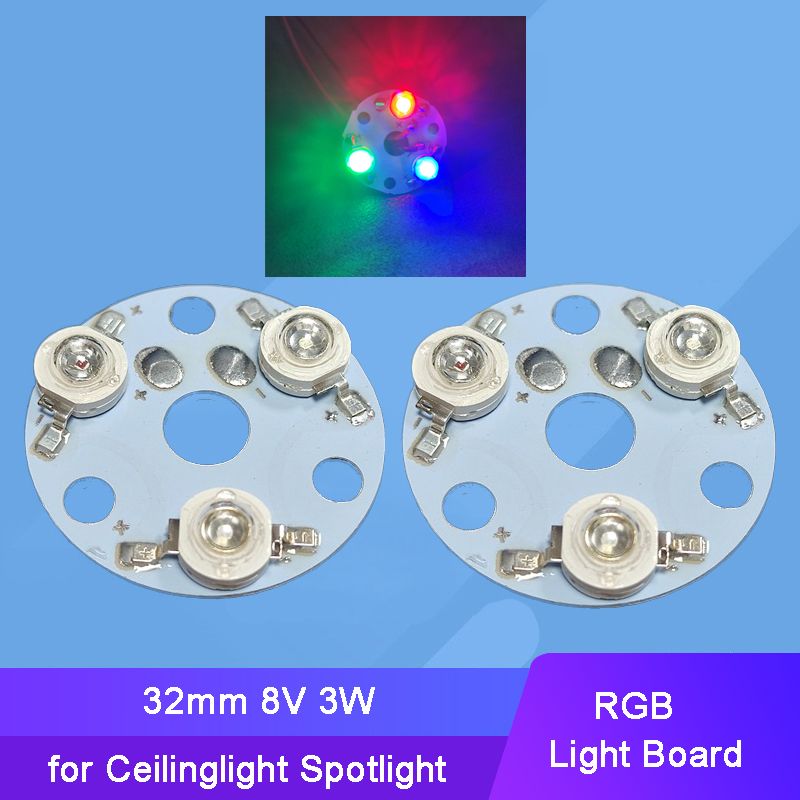 2pcs LED RGB Lamp Bead Light Board Bulb Round Light Source