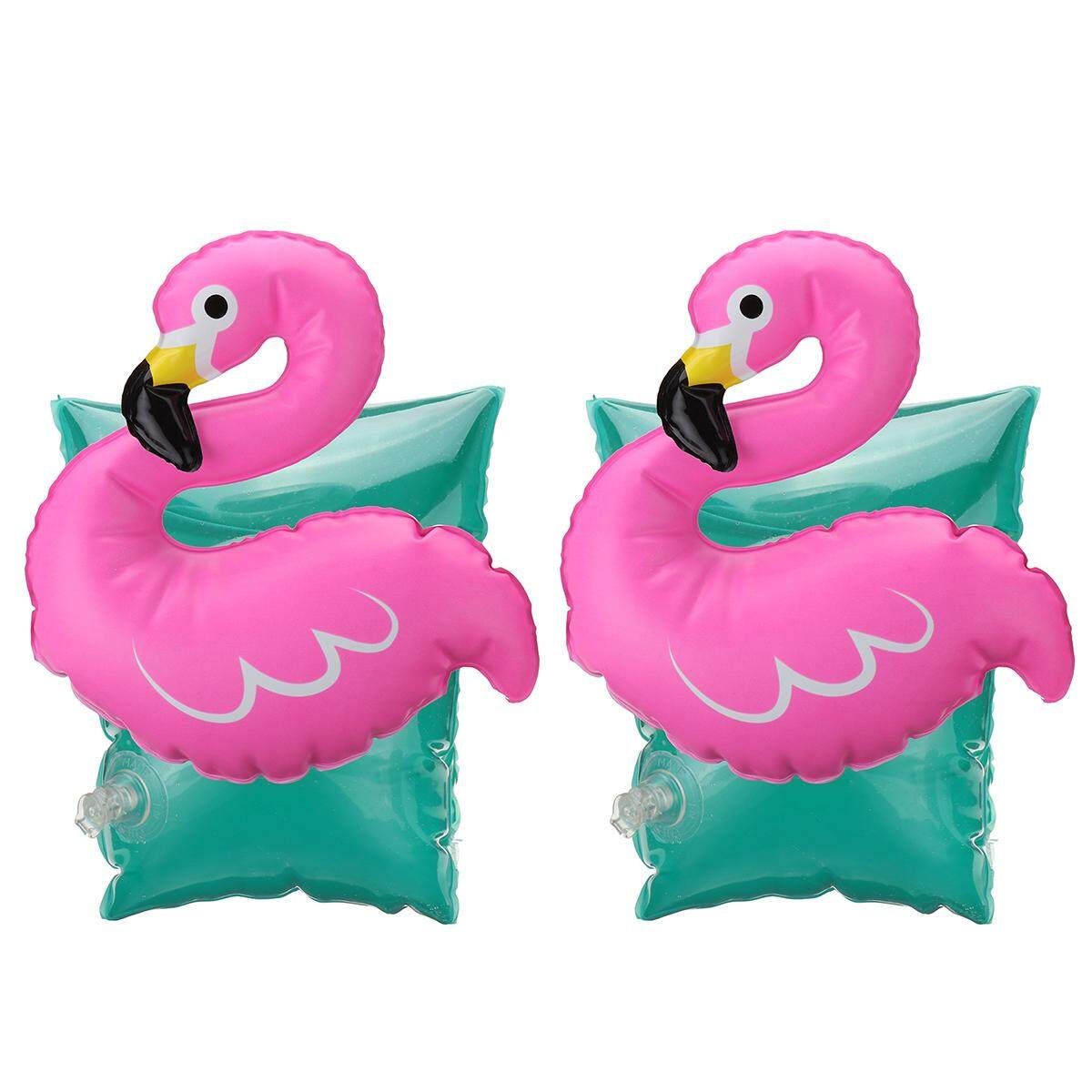 1 Pair Kids Summer Cute Inflatable Safety Swim Rings Arm Bands Cartoon Floaties Flamingo