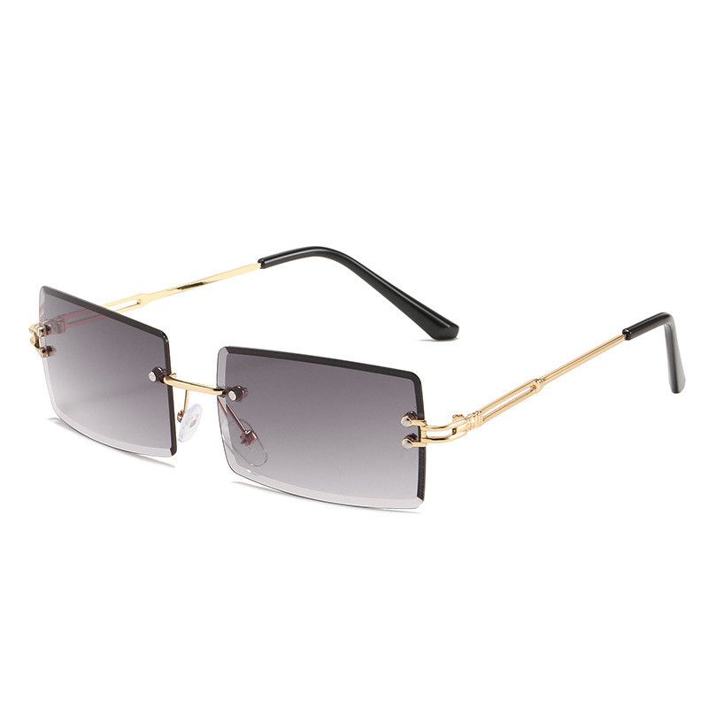 2@#Fashion Rimless Gradient Sun Glasses Shades Ladies Frameless Driving Goles Retro