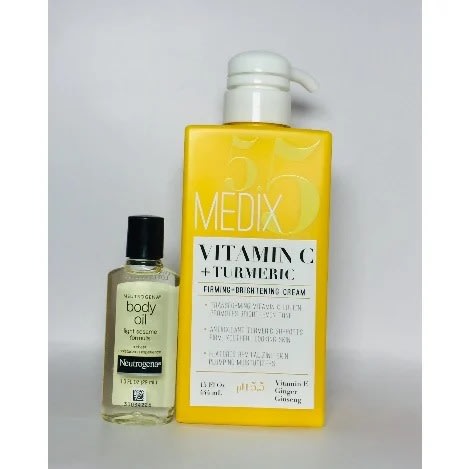 Medix 5.5 Vitamin C+ Tumeric Lotion  & Neutrogena Body Oil