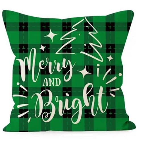 18 X 18 Inch Merry & Bright Throw Pillow Cover Only