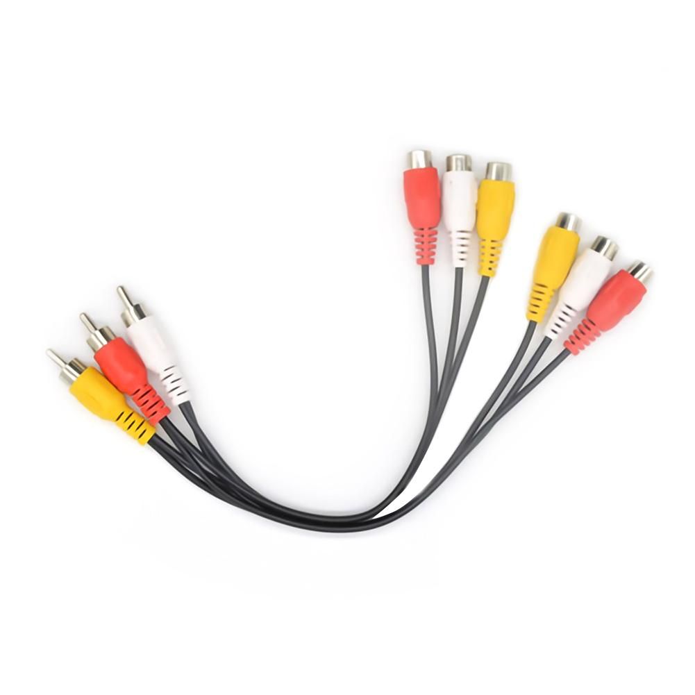 1Pc 3 RCA Male to 6 RCA Female Splitter Cord DVD AV Audio-