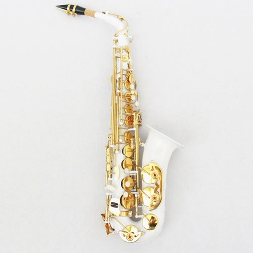 White And Gold Key Alto Saxophone With Complete Accessories