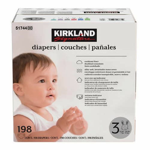 Kirkland Signature Diapers - Size 3 - 198ct