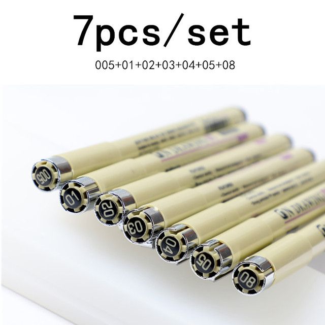 7pcs/set Sakura Pigma Micron Pen Needle Drawing Pe