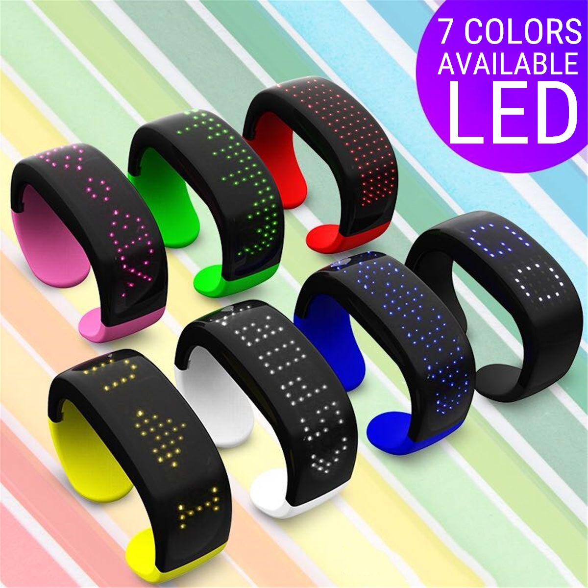 LED Light Up Bracelet Glowing Wrist Band Display Screen Part