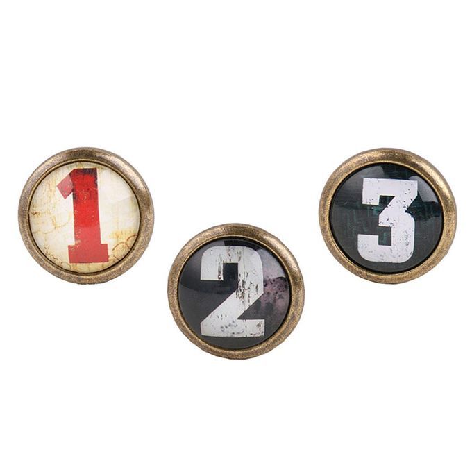 Set 3 Vintage Cabinet Door Drawer Bin Dresser Handle Pull Knob #1