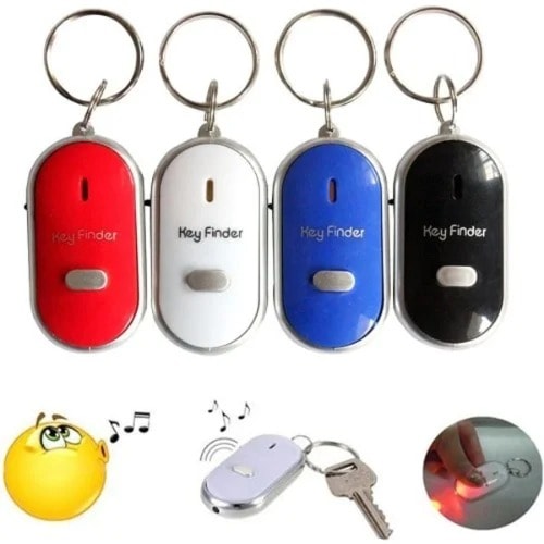 Whistle Key Finder With Led - 4 Pieces