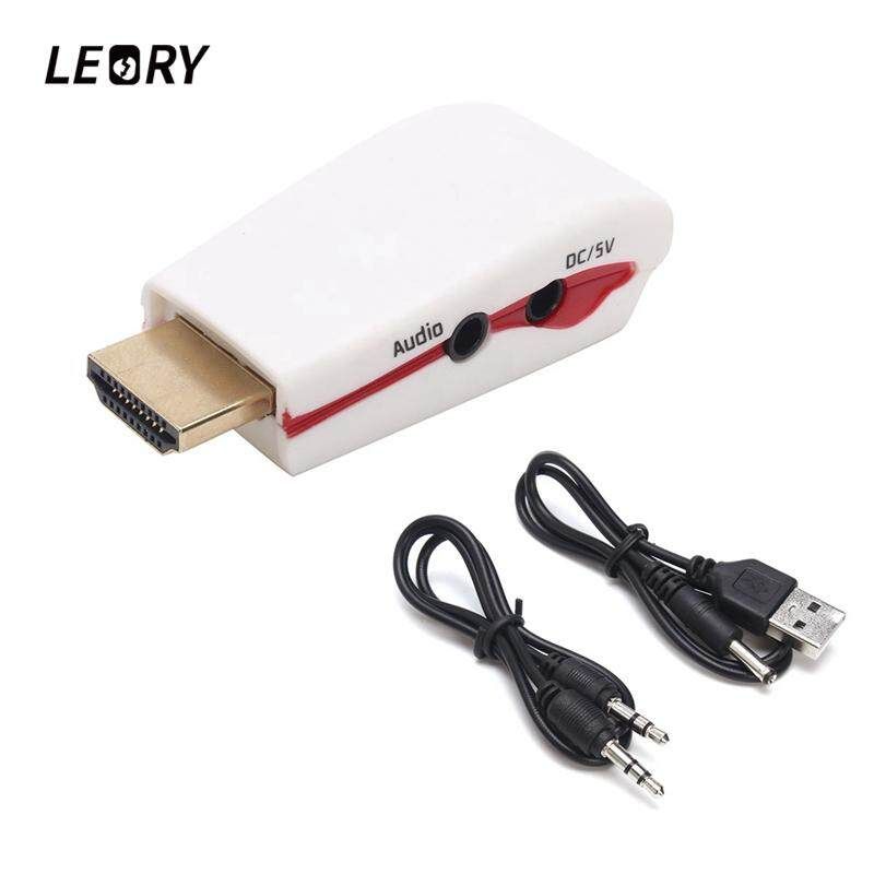 3.5mm Jack HDMI To VGA Audio Cable Video Converter Adapter PC Laptop Xbox DVD