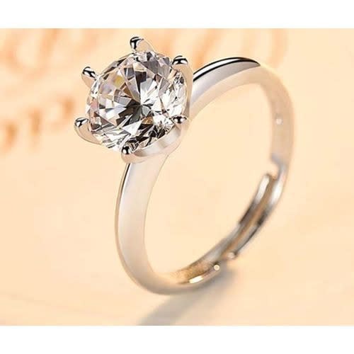 Adjustable Engagement Ring - Sterling Silver