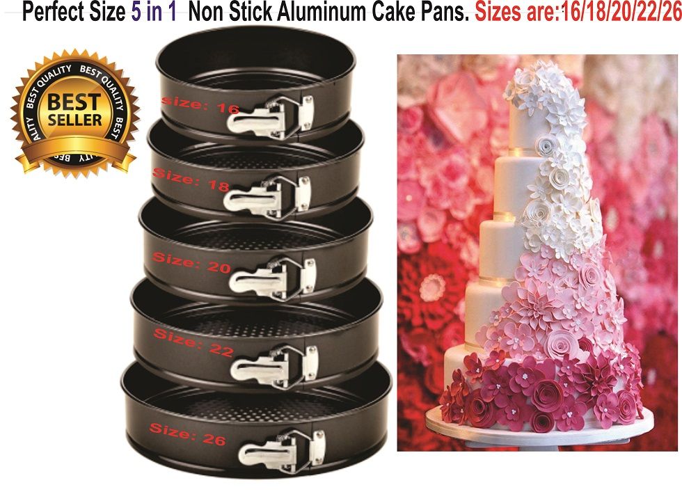 5 In 1 Springform Non Stick Aluminum Baking Pan/Cake Pan. Sizes 16/18/20/22/26cm