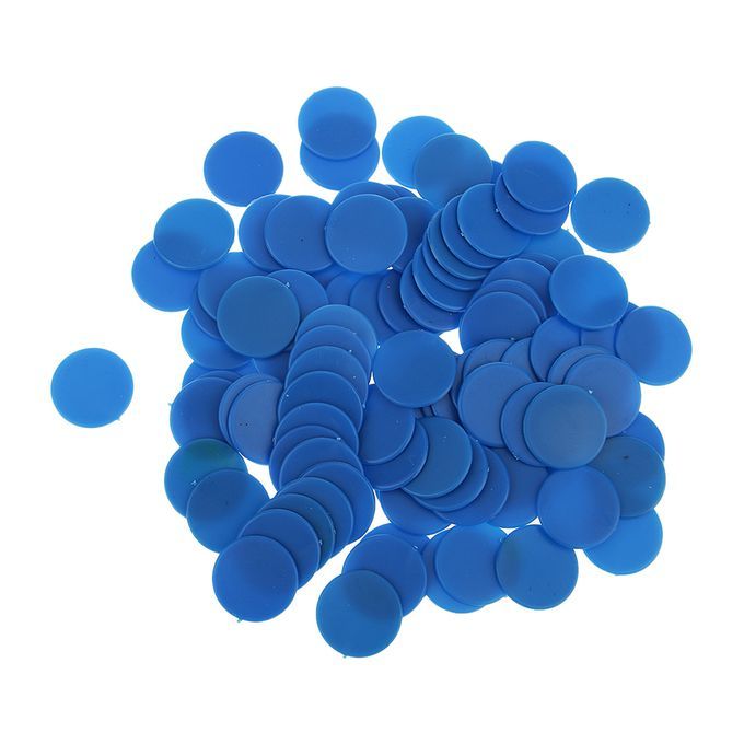 100pcs Opaque Plastic Board Game Counters Tiddly Winks Numeracy Blue