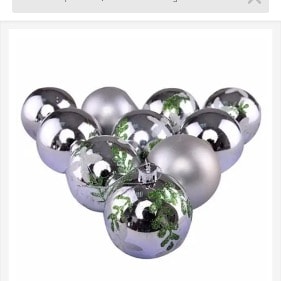 Christmas Balls Silver 10 Pieces