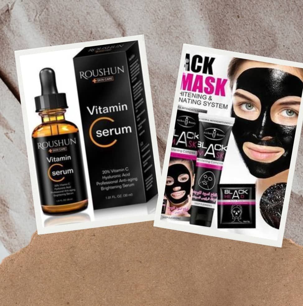 Black Facial Mask + Vitamin C Serum