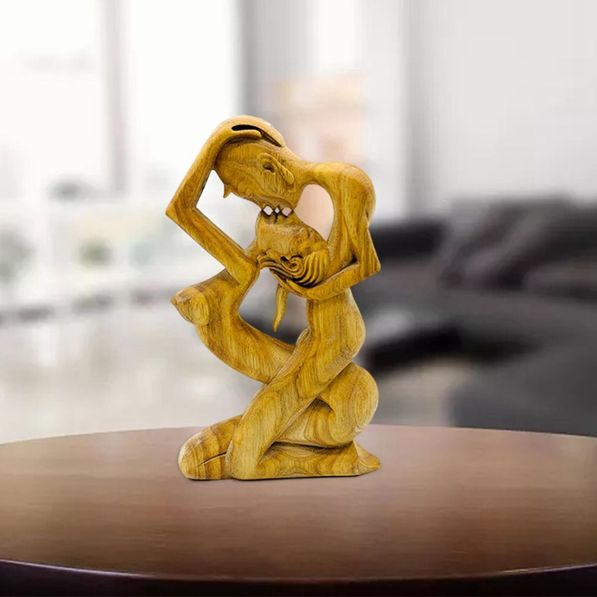 Lover Kissing Statue Couple Figurine For Shelf Dining Room