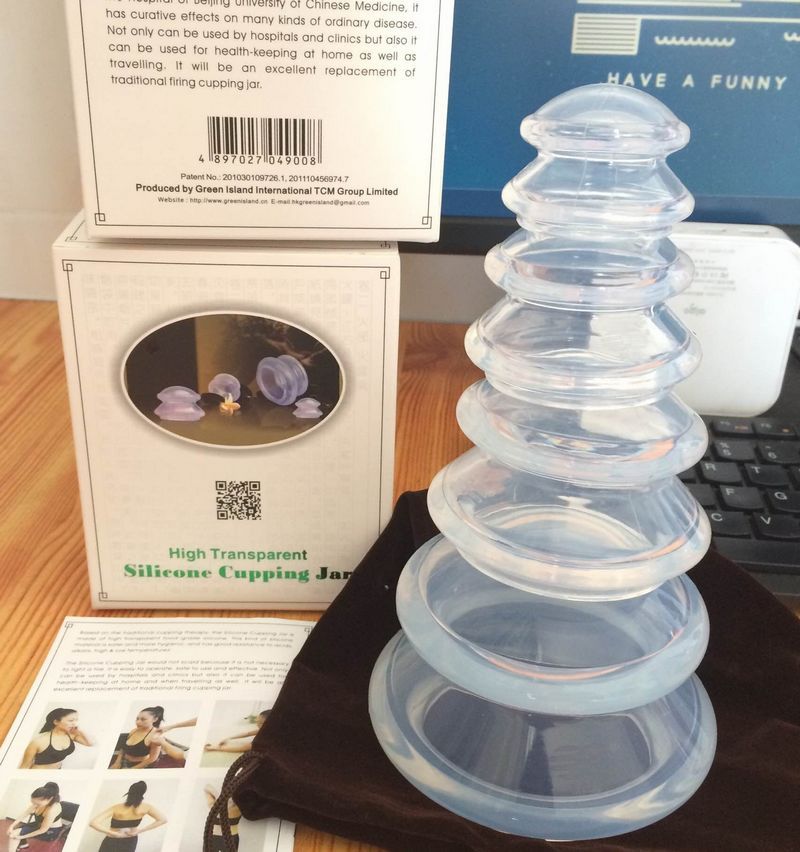 Premium Cupping Jar Cupping Patented Glass Cupping Device Cups Silicone 4 Chinese Cupping Massage Vacuum Suction Transparent Set