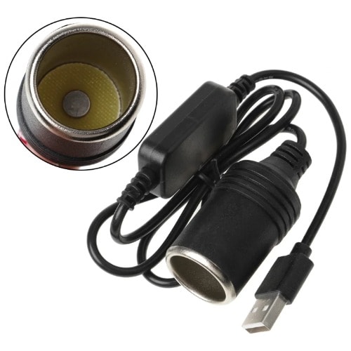 Usb 5v To 12v Car Socket  Female Power Converter Adapter Cable With  Cigarette Lighter