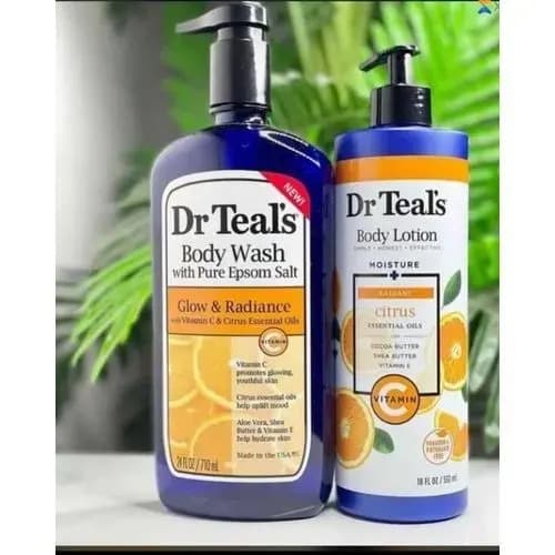 Dr Teal's - Body Care Set - Bath -710ml - Lotion- 500ml & Scrub 538g