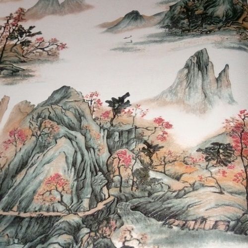 Nature Whiterosy Wallpaper Design- Mountain Effect