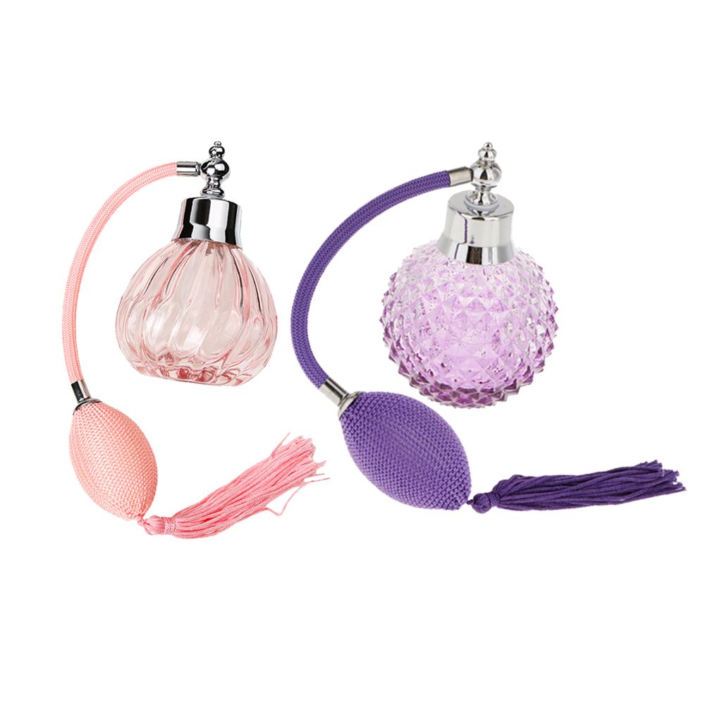 2pcs Vintage Empty Glass  Bottle With Long   Pump