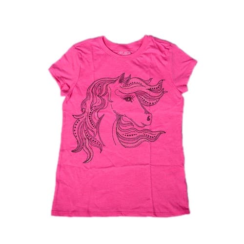 Girls' Hairy Horse Graphic Top- Pink