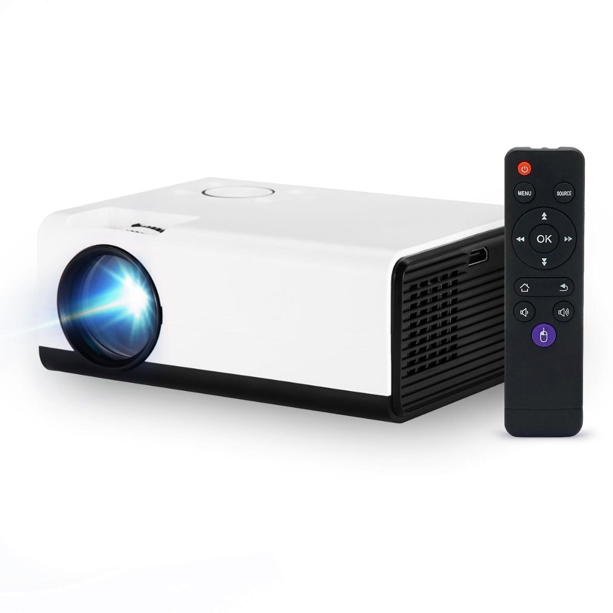 1080P Smart Projector 2.4G WiFi 2200 Lumens Multimedia Built-in Speaker 3.5 inch TFT LCD Display Portable Home Theater Video Movie Projector Compatible with Smartphone TV Stick Laptop AU Plug