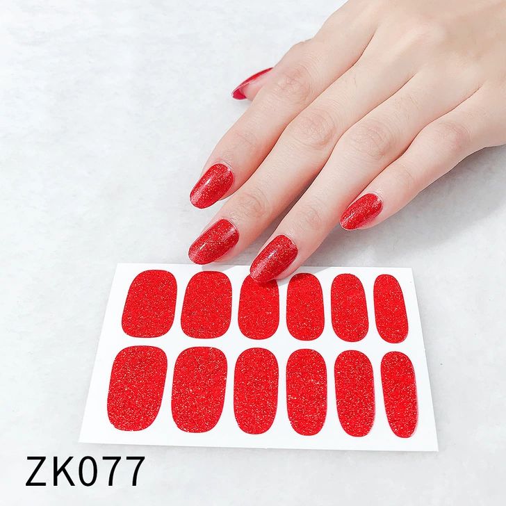 Instant Waterproof Nail Sticker Nails Wrap Manicure - Red