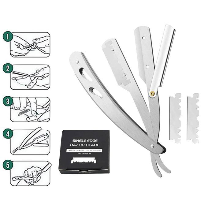 Professional Stainless Steel Barber Straight Edge  With Silver