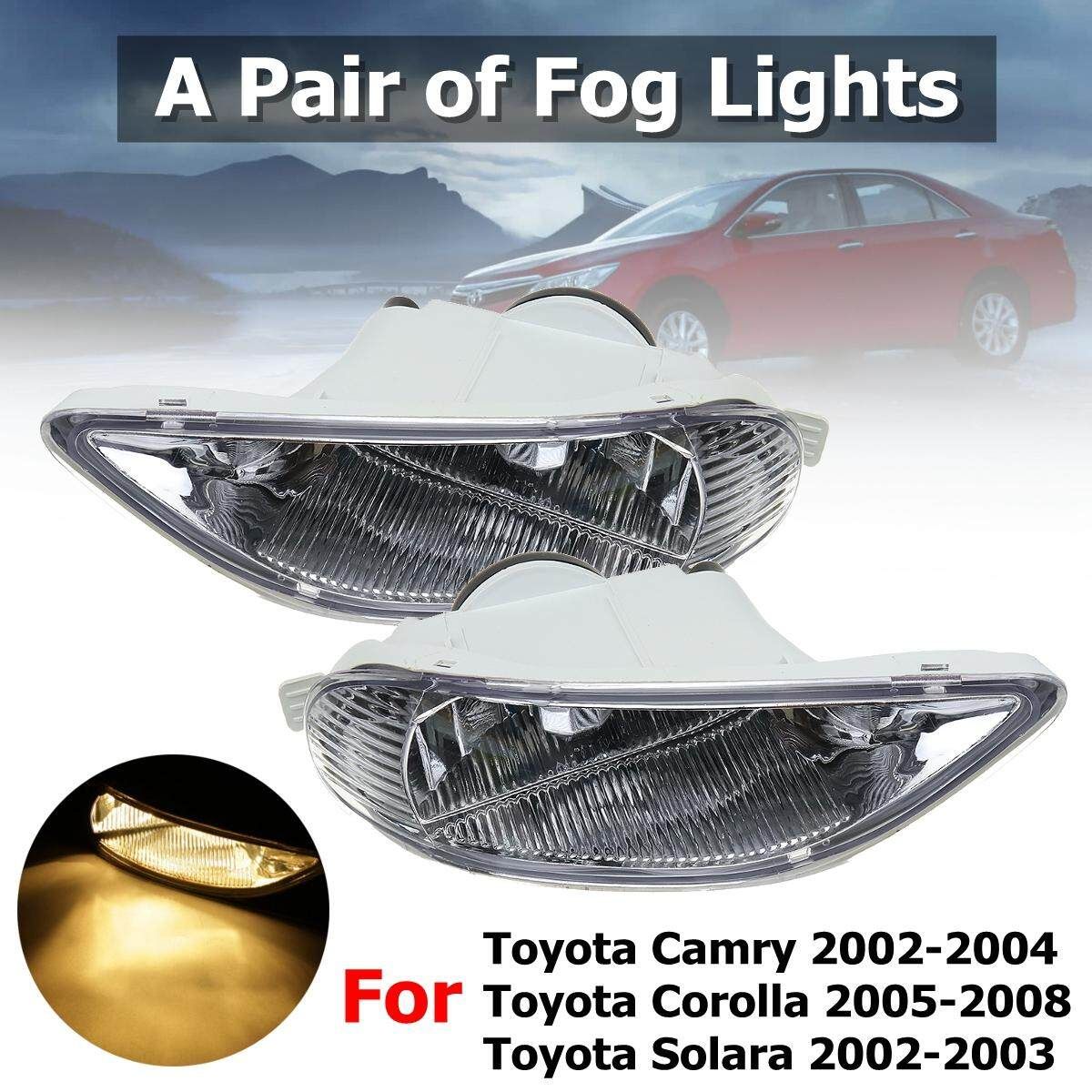 2x Clear Front Fog Bumper Light Bulb For Toyota Camry 02-04 Corolla 05-08 Solara