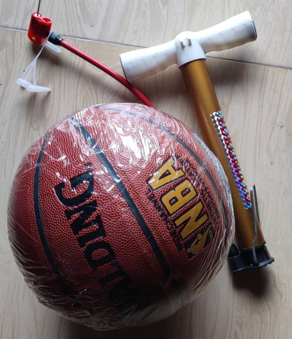 Basketball With Pump - Brown Color