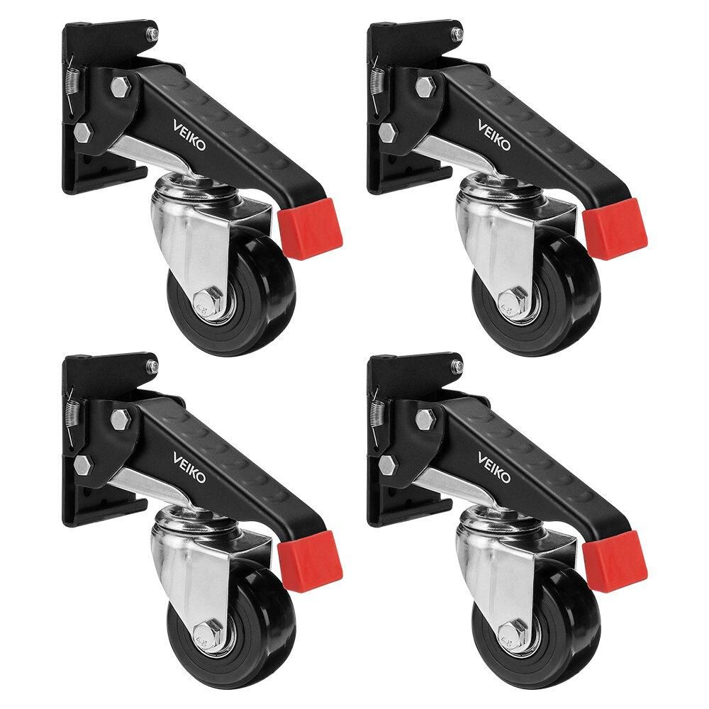 VEIKO 4PCS Quick Change Workbench Casters Kit Heavy Duty Retractable Workbench Casters Wheels 660Lbs Weight Capacity