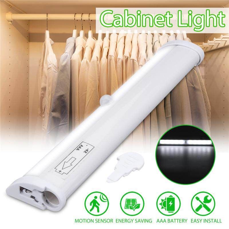10 LED Portable Wireless Cabinet Night Light PIR Motion Sensor Closet Under Lamp White Light
