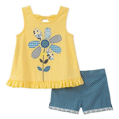 2 Pieces Shorts Set, Yellow/blue