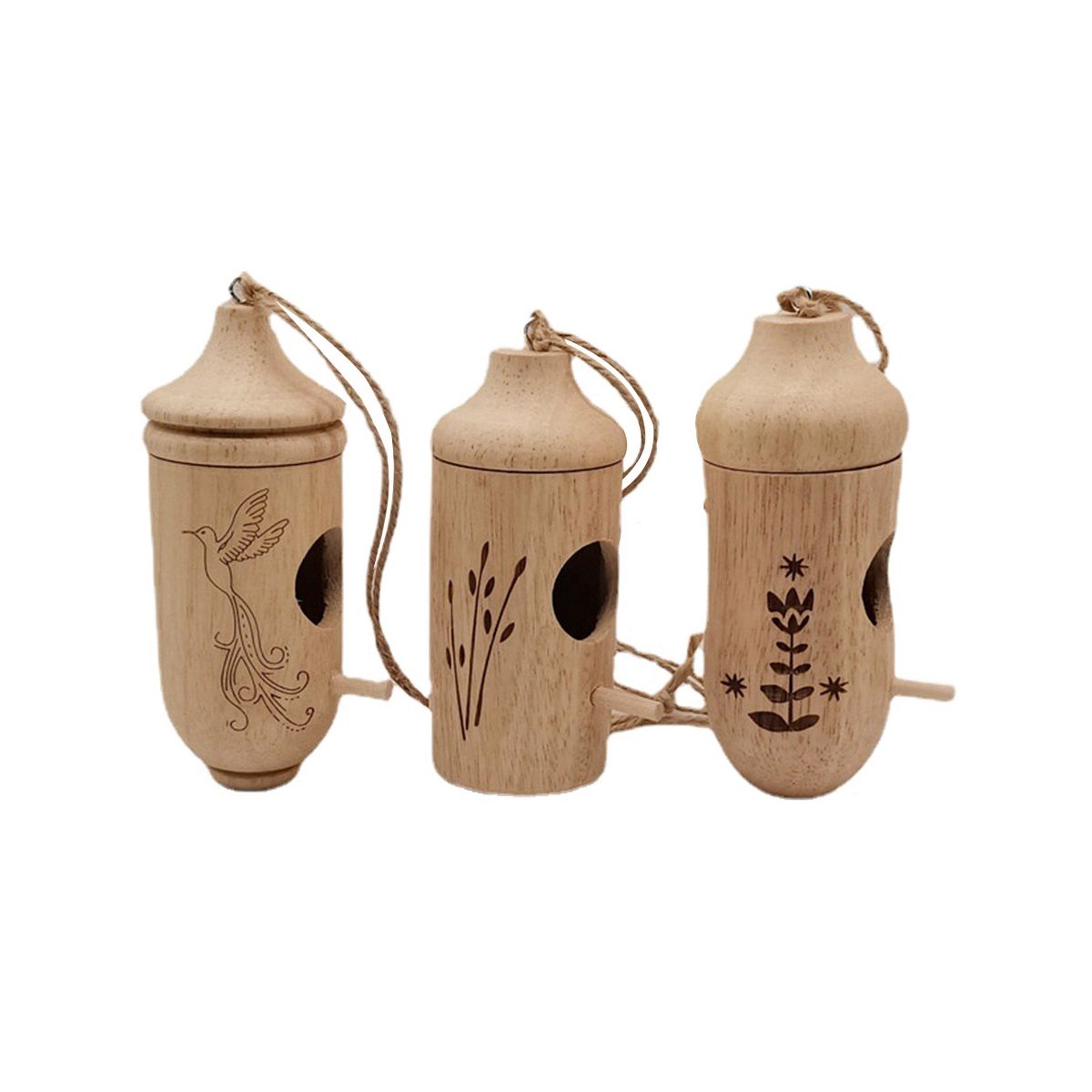 3Pcs Detachable Wooden bird Houses Bird Houses for Gardening