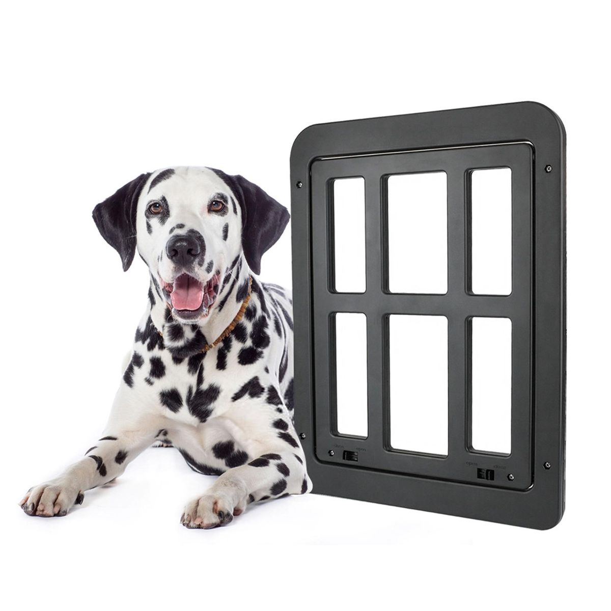 Pet Screen Door Dog and Cat Flap Door for Screen Door In Out 2-Way Locking Pets Doors