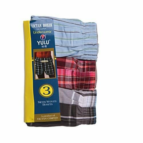 Men's Woven Cotton Boxers - 3 In 1 -Multicolor