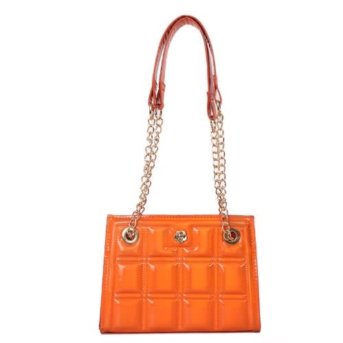 Plaid Embossed Chain Crossbody Bag